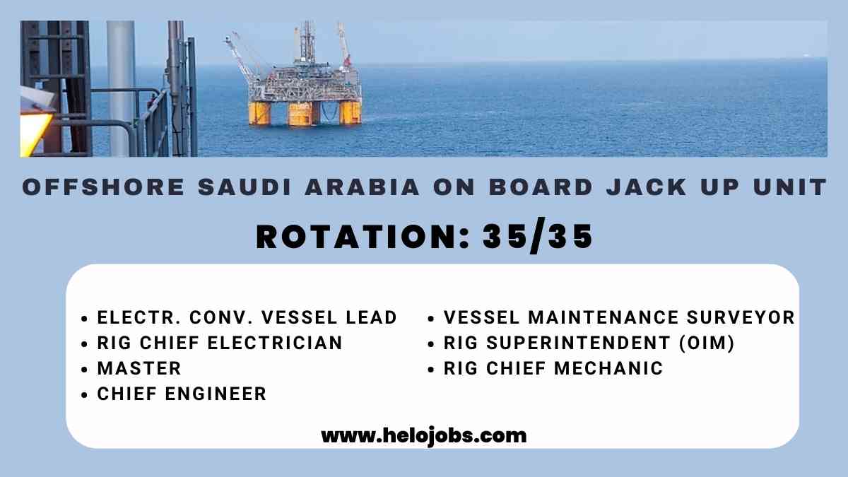 Rotational 35/35 Offshore Saudi Arabia on board Jack Up unit