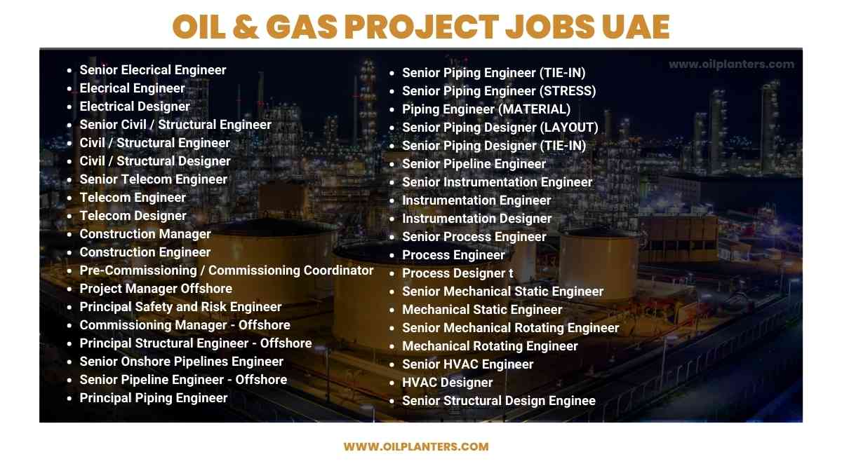 Oil & Gas Onshore Offshore Jobs UAE