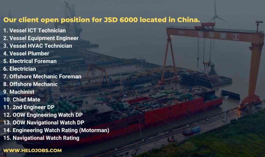 Oil & Gas Vessel Offshore Jobs China