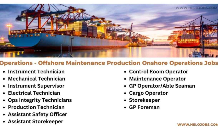 Operations – Offshore Maintenance Production Onshore Operations Jobs Angola & Guyana